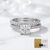 Anillo de Pareja Temu Xiyin de Moda y Elegante Transfronterizo Juego de Anillos de Plata S925 Incrustado con Moissanita Joyería de Mano Exquisita y Elegante