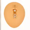 Anillo para Ombligo de Letra de Diamantes de Imitación Europeos y Americanos 26 Letras Acero Inoxidable Brillante Colgante de Diamante Anillo para Ombligo Joyería de Perforación de Letra Anillo para Ombligo de Chica Popular