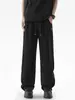 Pantalones de Traje Casual Avanzados Sense Black para Hombre Otoño Rectos Sueltos Arrastrando el Suelo Estilo Americano Marca de Tendencia Costuras Sentido Vertical Pantalones Adelgazantes
