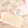 Ropa interior de seda de hielo sin costuras para el período de desarrollo de verano para niñas estudiantes, sujetador deportivo para niñas con copa fija, transpirable, a prueba de impactos