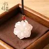 Colgante Afgano de Polvo de Raíz de Loto para Mujer, Hebilla de Paz de Nuevo Estilo Chino, Buda, Pixiu, Loto, Candado Ruyi, Collar de Jade Natural