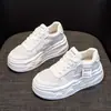 Zapatillas Deportivas Casuales Blancas de Piel Genuina para Mujer con Aumento Oculto de Altura, Nuevas Versátiles de Plataforma Suela Gruesa para Primavera/Verano 2026