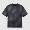 Camiseta de manga corta holgada de 250 gramos para hombre y mujer, con estampado de caballo y manchas de spray de verano, directa de fábrica