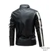 Jaqueta de couro masculina com costura transfronteiriça, nova jaqueta de couro de motociclista, tamanho grande, masculina, Amazon