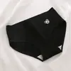 Pantaletas de dibujos animados minimalistas en blanco y negro estilo japonés para niñas, cómodas y transpirables, entrepierna de algodón puro, bragas para mujer que cubren la cadera