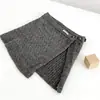 Falda de Punto Trenzado con Botones Versátil para Mujer, Nuevo Estilo Otoño e Invierno, Falda Media en Capas con un Estilo Elegante # 82 Chal Tejido