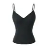 Top de tirantes finos Tencel Sexy para Chica Caliente 2026 Nuevo Estilo de Verano con Copas Acolchadas Camisola Moldeadora de Escote Profundo