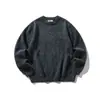 Rumen Meng Suéter Masculino Retrô Japonês Simples Básico Gola Redonda Outono Solto Moda Casal Trabalho Esporte Malha