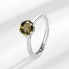 Anillo de diamantes Moxan redondos, anillo de diamantes con brazo de torsión de seis garras de medio quilate, anillo de diamantes de plata personalizado para bodas de mujer