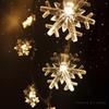 Luz decorativa de Natal LED estrela luz corda floco de neve branco redondo contas luz atmosfera decoração Natal feriado estrelado corda