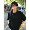 Camiseta Casual Cool com Manga Curta para Homens, Estilo Americano, Marca Tendência, Nova Coleção Verão 2026, Tecido Pesado, Caimento Solto, para Adolescentes