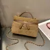 2025 Nueva Bolsa de Almuerzo Suede Mate Bolsa de Almuerzo Bolsa de Cosméticos Bolso con Cadena para Hombro Cruzado