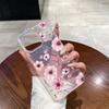 Funda para iPhone 16 Estilo Celebridad de Internet Plateado Transparente con Brillo Flor de Loto para Apple 18 Pro Anticaídas de Acrílico