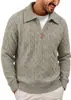 Suéter de punto pullover de media cremallera con cuello, nuevo modelo de comercio exterior de otoño e invierno, transpirable, suave, tejido, ajustado, suéter cálido para hombre