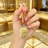 Pingente mini cordeiro e pônei de ouro 999 puro, chaveiro de celular flor-dinheiro, pequeno presente de ouro para atrair clientes, atacado