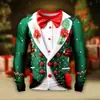 Nueva chaqueta casual de moda navideña estampada, top navideño de impresión digital para hombre transfronterizo