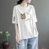 Comércio Exterior Transfronteiriço Desembaraço Aduaneiro de Fim de Linha Camiseta Masculina Plus Size de Comércio Exterior com Gola Redonda e Manga Curta Top Base Casual Solto Estampado