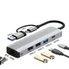Estación de Acoplamiento Hub USB de Doble Conector Transfronterizo Hub de Cuatro a Dos 3.0 Estación de Acoplamiento Tipo C para Portátil