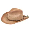 Sombrero de caballero transfronterizo para hombre y mujer, cara pequeña, sombrero de paja, retro americano, paja, vaquero occidental, verano, sombrero para el sol, venta al por mayor