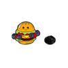Broche de Liga Metálica Original Série de Comida Desenho Animado Pingando Óleo Formato de Hambúrguer Pizza Sorvete Emblema de Decoração para Roupas