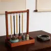 Soporte para Cepillo de Escritorio Colgador de Cepillos para Mesa Escritorio de Estudio Gran Capacidad Madera Maciza Colgador de Cepillos Colgante Retro