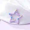 Estrella de Cinco Puntas de Dibujos Animados Hebilla de Resorte con Goteo de Aceite Accesorios Metálicos para Joyería DIY Colgante Lindo Anillo de Conexión Pintado de Colores