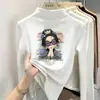Top casual de manga larga De Rong con cuello semi-alto para niños, capa interior cálida para niñas y bebés, ropa de otoño e invierno