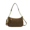 Bolso vintage floral para la axila con estampado retro, bolso nuevo con forma de luna creciente, 2026 nuevo bolso de hombro cruzado elegante de primavera