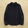 Camisa de Gaze de Algodão Minimalista de Camada Dupla Simples de Manga Longa para Mulheres, Blusa Solta Casual Versátil para o Outono de 2025
