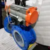 Válvula Borboleta Tipo Wafer Pneumática D671F46-16C Dn80 Revestida com Flúor Válvula de Corte Rápido Controlada por Ar