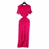 Vestido Largo Elegante de Pequeña Fragancia con Cuello en V y Mangas Cortas, Delgado, Moderno, Exportación Transfronteriza de Amazon Europeo y Americano
