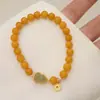 Nuevo Pulsera de Estilo Chino Imitación Cera de Abeja para Mujer, Ámbar Amarillo Aceite de Pollo Natural, Turquesa Roja del Sur, Joyería de Pulsera de Múltiples Tesoros