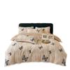 Conjunto de Cama de Inverno Quente de Quatro Peças em Veludo Leite Esculpido de Alta Qualidade, Lençóis Grossos com Forro de Lã e Lençóis de Elástico