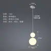 Lámpara Colgante LED Pequeña Esfera de Arenisca Nórdica, Lámpara Colgante de Acrílico de Lujo Ligero para Mesita de Noche, Lámpara Colgante Decorativa de Línea Larga Comercial para Barra de Bar
