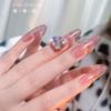2022 Arte de uñas de moda cadena de corazón torcido taladro de pila temperamento Joker color mágico brillante taladro decoraciones de uñas venta al por mayor