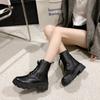 Talla grande estilo británico retro botas Martin mujer 2024 otoño nueva moda Joker doble cremallera botas Martin al por mayor