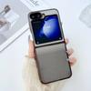 Funda Plegable para Teléfono Zflip6 para Samsung Zflip5/4 Transparente Electrochapada Zflip3 Funda Protectora Simple Resistente a Caídas