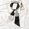 Bufanda larga retro francesa para mujer, corbata de cinta negra para camisa, cinta para bolsa, cinta para el pelo, bufanda de doble cara para Primavera y Otoño, verano