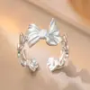 Moda Europea y Americana Anillo Geométrico Heterosexual de Acero de Titanio para Mujeres Popular en Ins Apertura Ajustable Colección de Anillos Galvanizados Venta al por Mayor