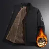 Chaqueta de Tallas Grandes para Hombre 2026 para Otoño e Invierno, Forrada de Polar, Engrosada, Cuello Alto, Abrigo de Algodón Juvenil, Ropa Exterior Casual Holgada