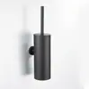 Cepillo para inodoro de acero inoxidable 304 de fábrica, juego de cepillo para inodoro de suelo montado en la pared del baño, alambre negro mate, trefilado, dorado
