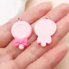 Mistura de 20 Tipos de Resina Pingentes de Urso Rosa Desenho Animado, Sereia, Dinossauro Pequeno Acessórios para Chaveiro Colar DIY