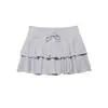 Atacado de Fabricantes de Roupas Femininas Transfronteiriças 2026 Novo Estilo Europeu e Americano Simples Primavera e Verão Algodão Camadas Decorativas Mini Saia