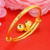 Pulsera de perro yuan para niños de imitación de oro de 24k, pulsera de lluvia de meteoros Fénix, estilo étnico, pulsera de arena dorada con campana