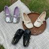Zapatos de vestir sencillos para niña estilo Chanel, Nuevo diseño cruzado para primavera y otoño, Zapatos de piel versátiles y de moda para niña, Mocasines estilo coreano para estudiante