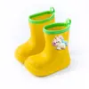 Botas de Chuva Infantis para Exterior, Sapatos de Chuva Fofos com Desenho Animado para Meninos e Meninas, Design de Cavalo 3D, Sapatos de Borracha Impermeáveis Antiderrapantes para Bebês
