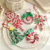 Novos Suprimentos para Decoração de Natal Pingentes Criativos de Doce Vermelho, Branco e Verde Argila Macia Pingentes Artificiais de Pirulito em Estoque