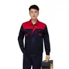 Conjunto de ropa de trabajo personalizado con bloques de color de primavera y otoño y franja reflectante para hombre, top de manga larga estilo marinero, ropa de trabajo de protección laboral para el sector eléctrico State Grid