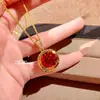 Collar con Colgante de Zircón Morado de Litio con Corte de Fuegos Artificiales Rojos Chinos, Pendientes de Diamante Rosa de Alto Carbono, Juego de Anillos de Piedras Preciosas de Colores para Mujer