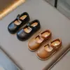 Sapatos de Princesa para Meninas 2026 Nova Moda Primavera e Outono Pequenos Sapatos de Couro Estilo Britânico Sola Macia Versão Coreana Mocassins Infantis